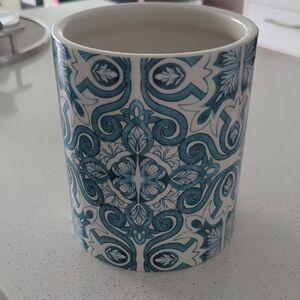 Blue and White Ceramic Canister